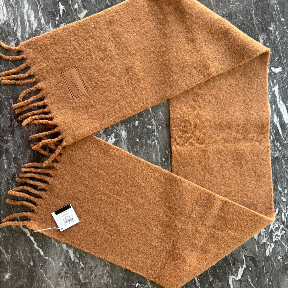 Coach Tan Alpaca Wool Scarf - Picture 2 of 4